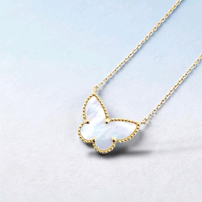 Lucky Alhambra butterfly Mop Necklace 18K / Diamond Jewelry / 159KBD80800AB
