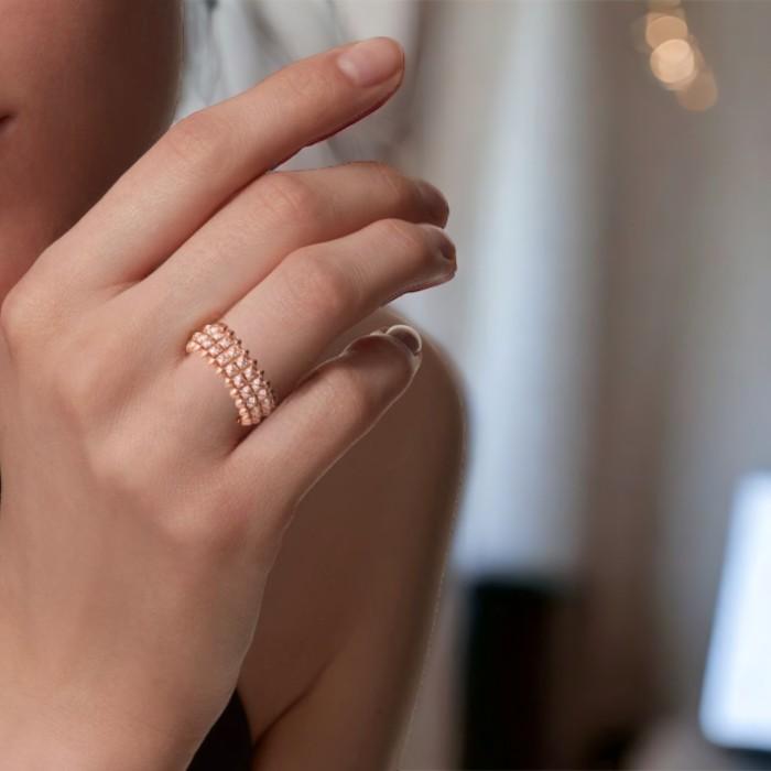 Duo Gear Diamond Clash Ring 18K-Diamond Jewelry-214CBDSM20000RY-HT