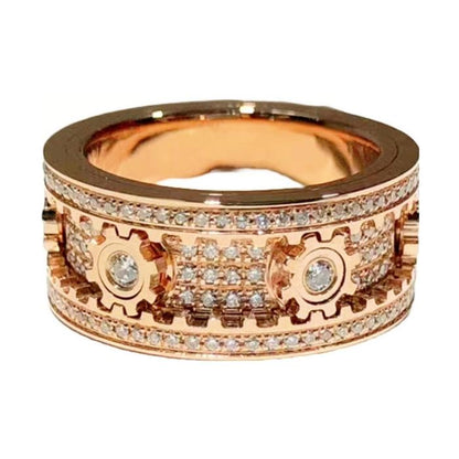 Diamond Spinning Gear Ring 18K Rose Gold-Diamond Jewelry