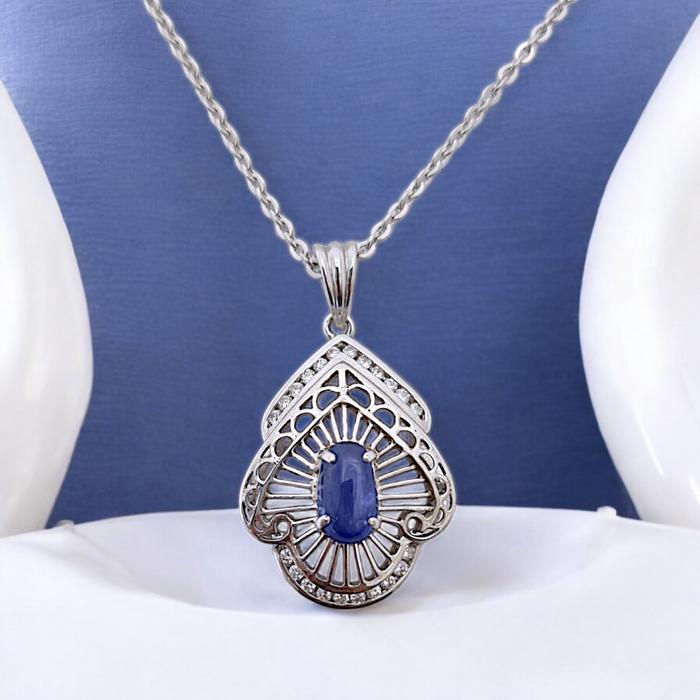 Liontin Blue Sapphirw With Diamond 18K / Diamond Jewelry