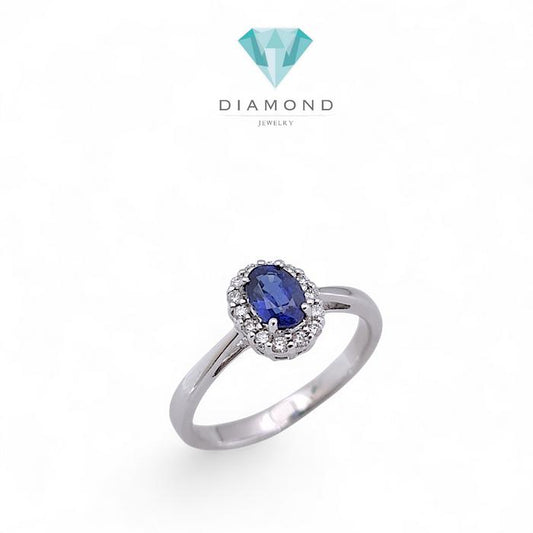 Blue Sapphire Diamond Ring / Diamond Jewelry