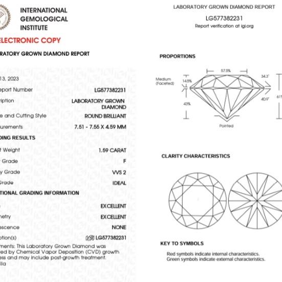 Solitaire Lab Grown Diamond Illusion Setting 18k - Elsy Diamond Jewelry - 231CBL2000LS HT