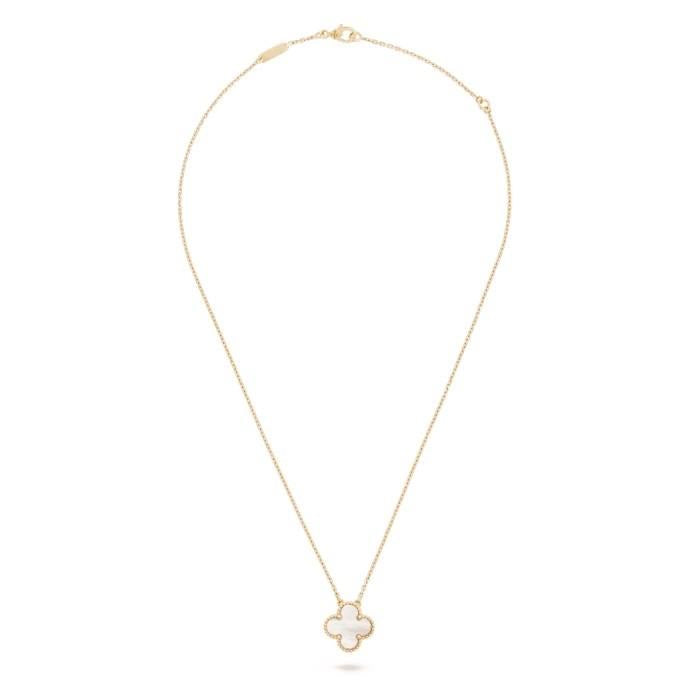 Kalung Vintage Clover MOP 18K Gold Diamond Jewelry-383KBD2000LS-HT