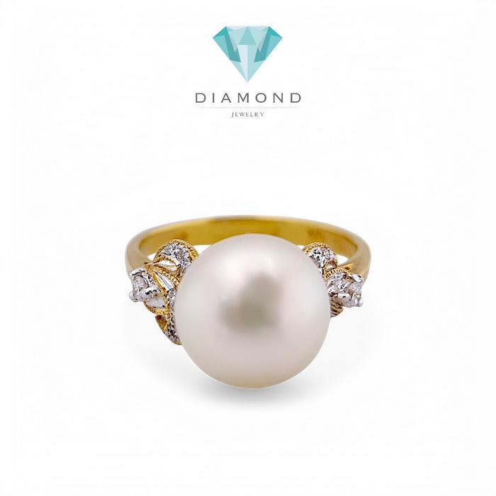 Pearl Diamond Ring 18K / Diamond Jewelry