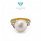 Pearl Diamond Ring 18K / Diamond Jewelry