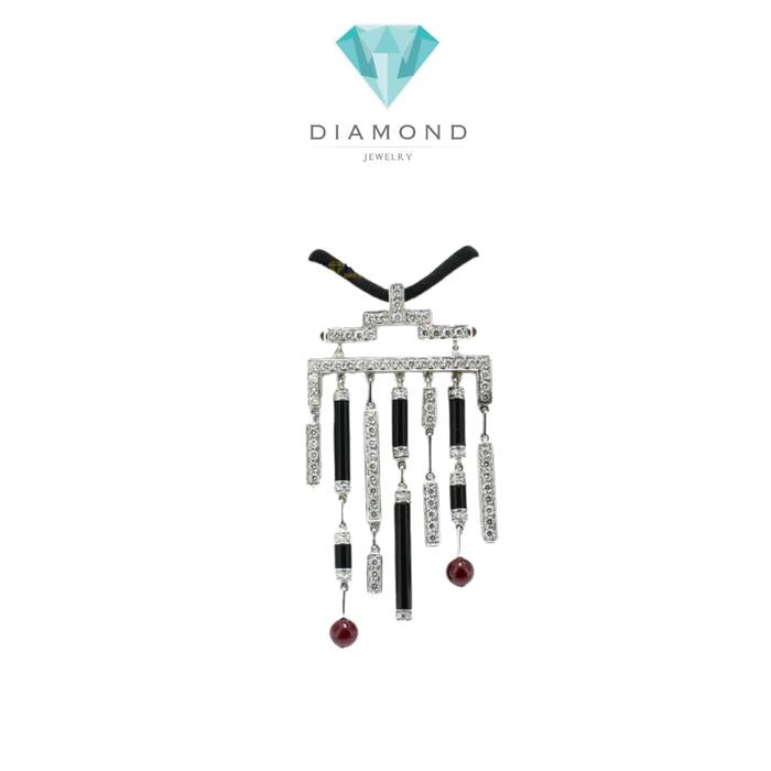 PendantDu Dragond onyx white gold 18 K Diamond Jewelry