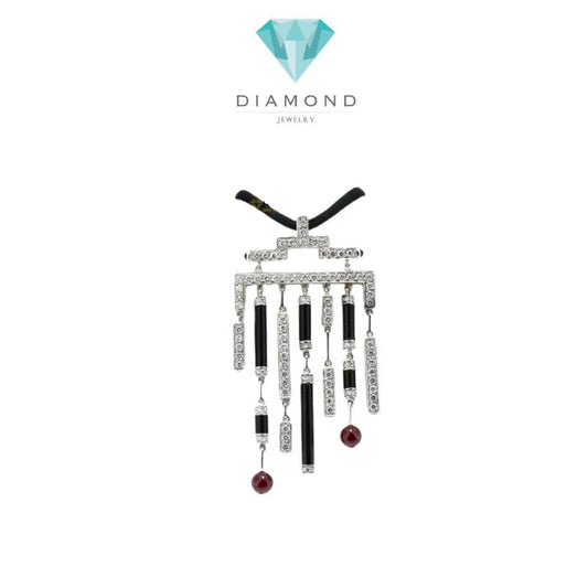 PendantDu Dragond onyx white gold 18 K Diamond Jewelry
