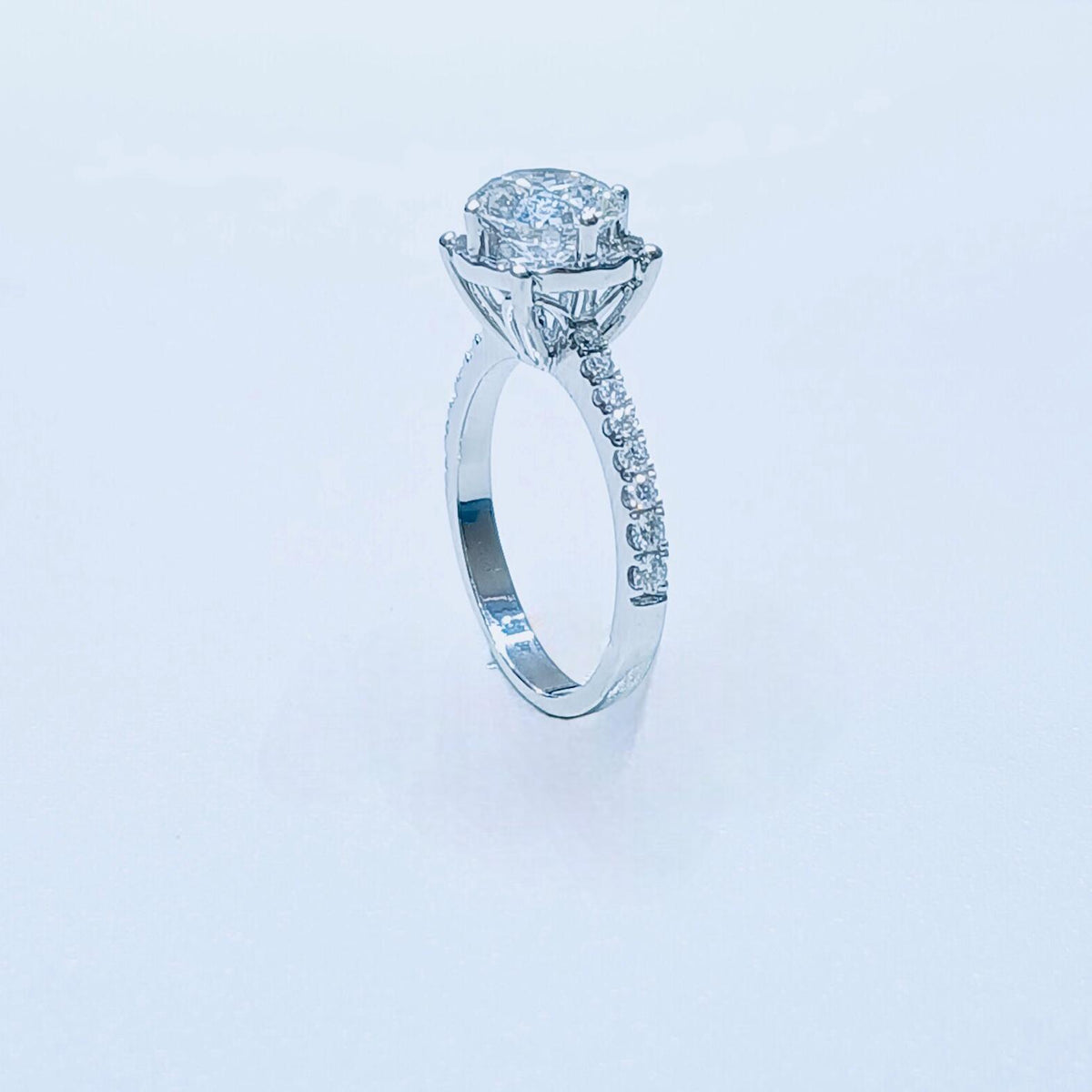 Solitaire Lab Grown Diamond Illusion Setting 18k - Elsy Diamond Jewelry - 231CBL2000LS HT