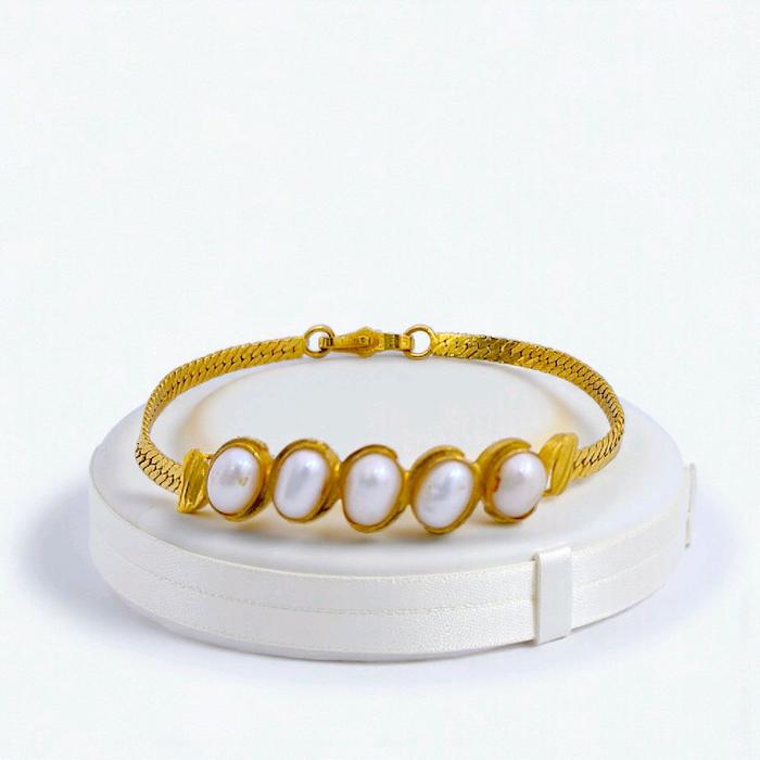 Pearl Gold Bracelet 23K / Gelang Emas Mutiara 23K / Diamond Jewelry 71GMS12WP-HT