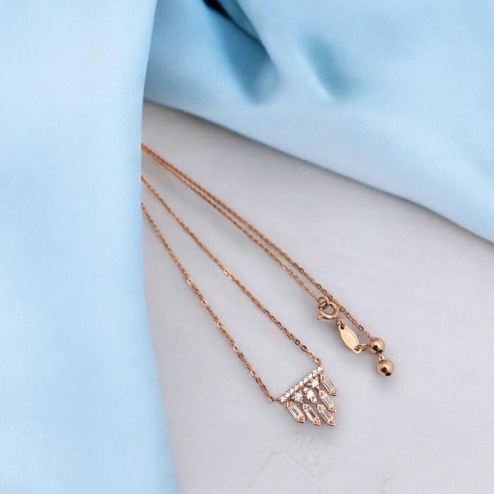 Chandellier gold necklace/kalung emas wanita chandelier 18k-diamond jewelry