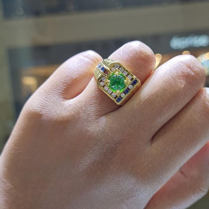 Emerald Diamond Ring 18K / Diamond Jewelry