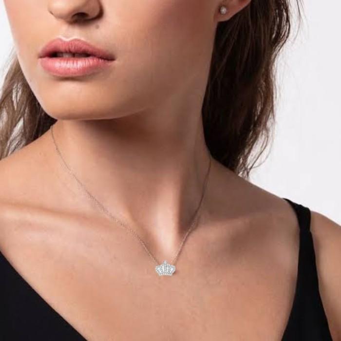 Crown Diamond Necklace 18K White Gold Diamond Jewelry-90LBM1100WPLS-HT