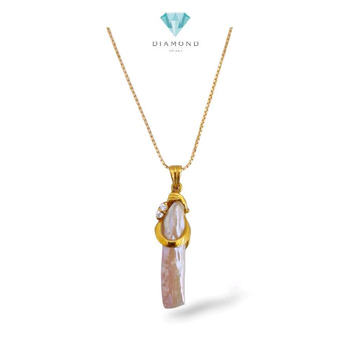 Biwa Mop Pendants 23K / Liontin Mutiara Biwa 23K / Diamond Jewelry / 207LMSWP5