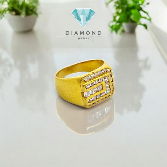 Cincin Mas Laki Kotak 23K-Diamond Jewelry