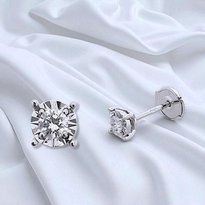 Solitaire Diamond Earring 18K / Anting Berlian Solitaire / Diamond Jewelry 69AB200LSWP-HT