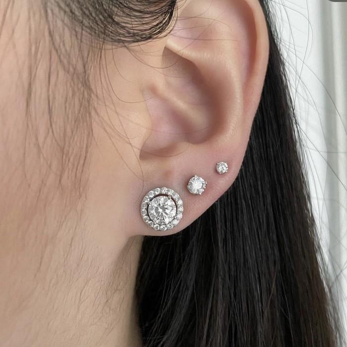 Solitaire jacket diamond earring 18k -Diamond Jewelry