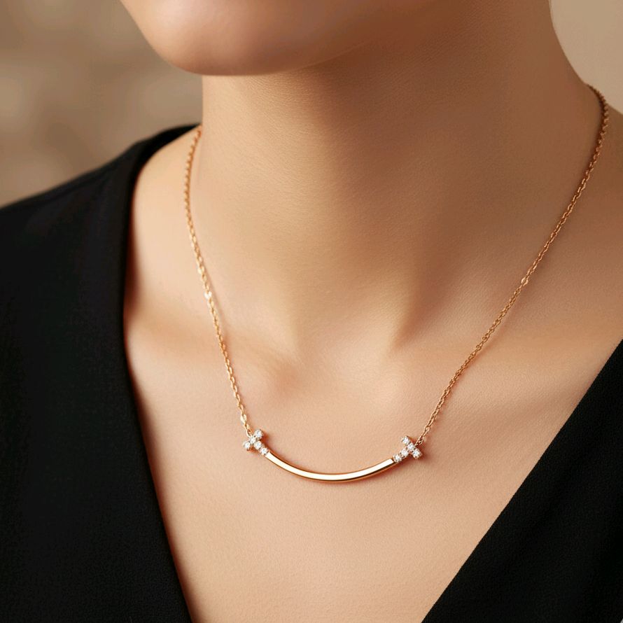 Smile Diamond Necklace 18K / Kalung Berlian Senyum 18K / Diamond Jewelry 132KBD66000AB -HT
