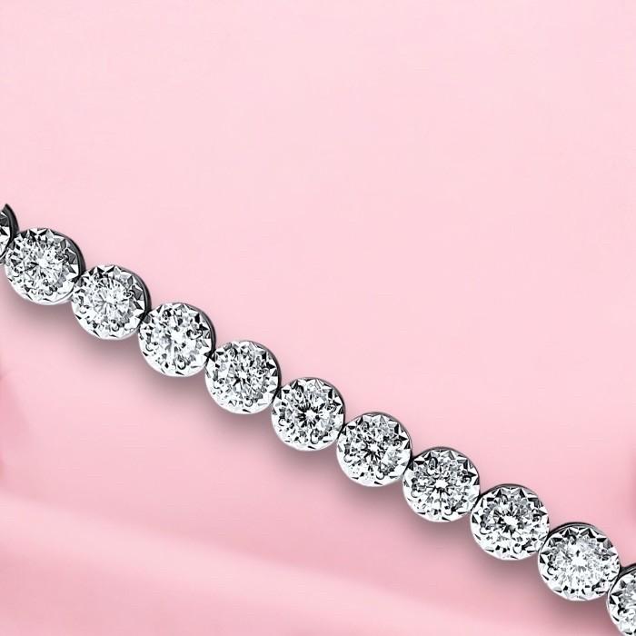 Tennis Bracelet solitaire8 ct.look 18K / Diamond Jewelry/ 0.2 Fvvs each- Diamond tennis bracelet 18k
