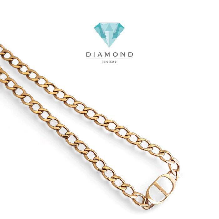 Chain CD Gold Necklace 18K-Diamond Jewelry-8KBD3531RB