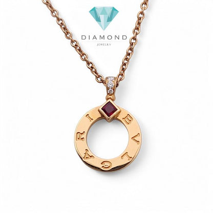 Diamond Necklace 18K / Diamond Jewelry-289KBD12000RY-HT