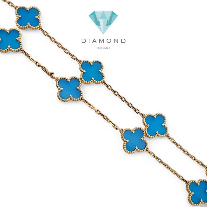 Vintage Alhambra Blue Agate 10Clover 18K / Diamond Jewelry-84KBD160000AB-HT