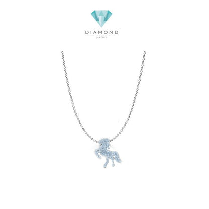 Unicorn Fauna Diamond Necklace White Gold 18K Diamond Jewelry-1KB5LSNEWUNICORN-HT