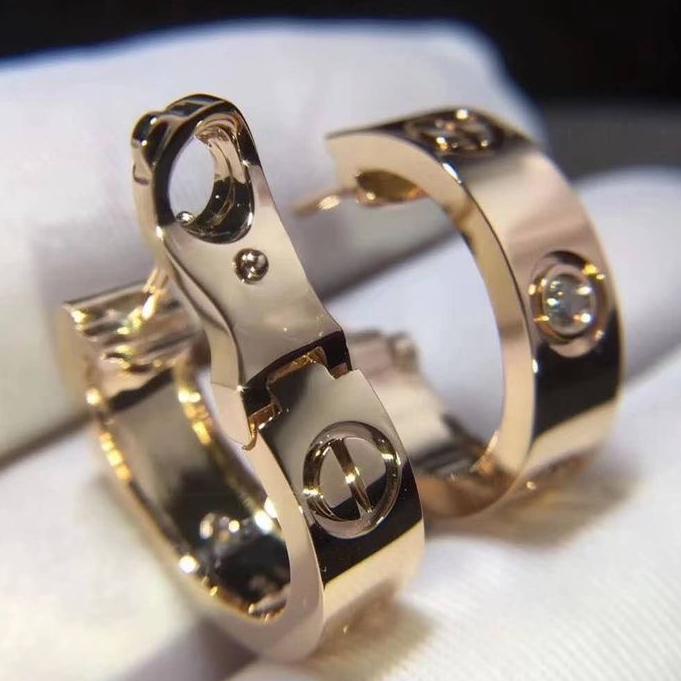 Love diamond earring 18K rose gold Diamond Jewelry