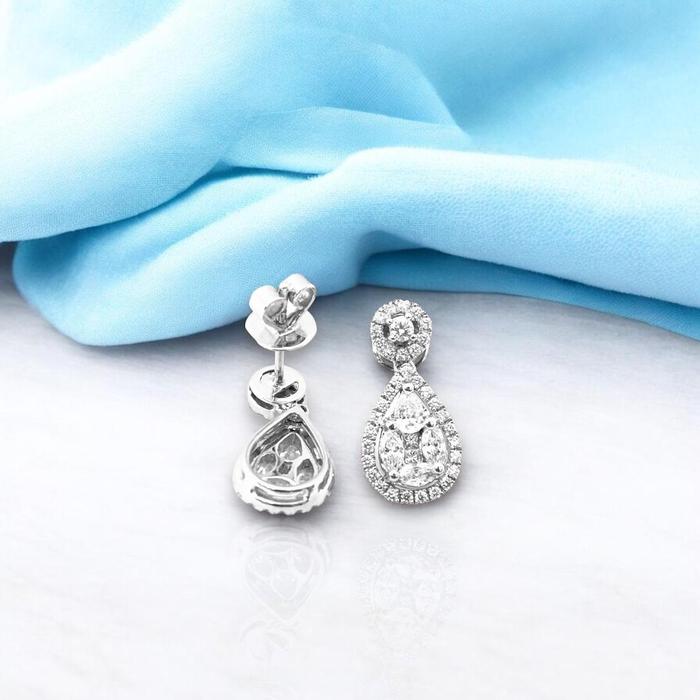 Anting berlian pear espera /Diamond Earring Espera white gold 18K -Diamond Jewelry