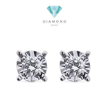 Solitaire Diamond Earring 18K / Anting Berlian Solitaire / Diamond Jewelry 69AB200LSWP-HT