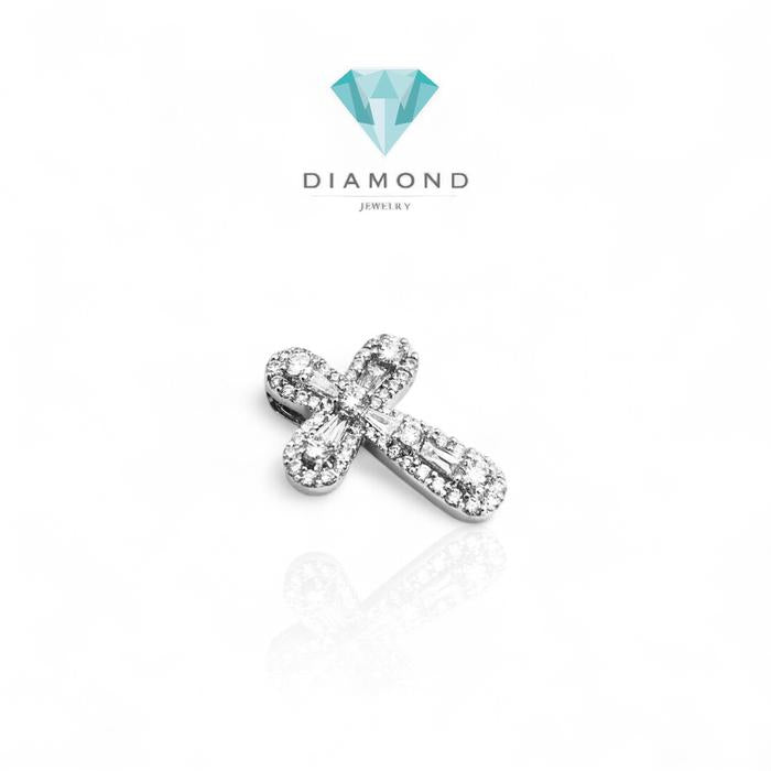 Kalung liontin salib maria/Illusion Diamond Cross Pendant18k-Diamond Jewelry