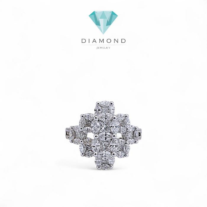 Flower Diamond Ring 18K / Diamond Jewelry