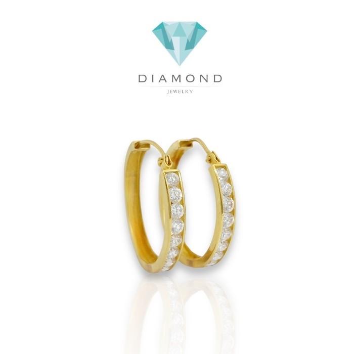 Anting emas hoop 23k -Diamond Jewelry