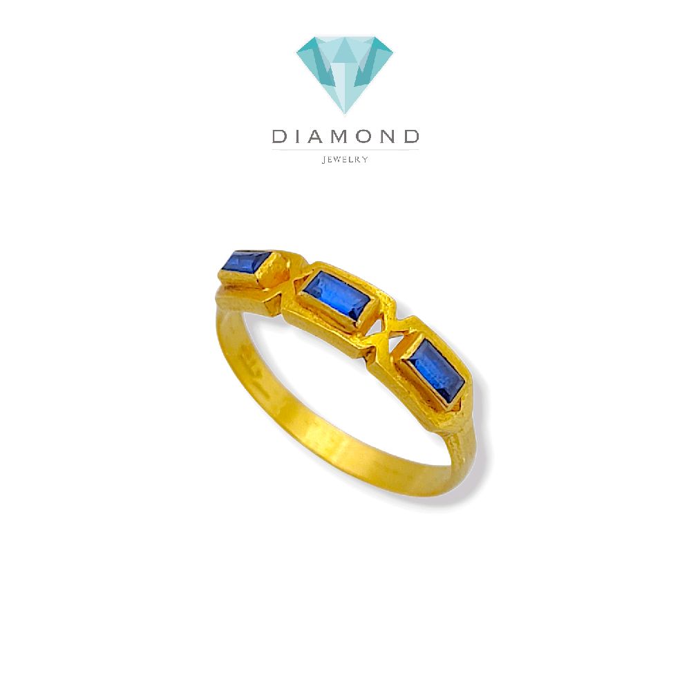 Blue Sapphire Gold Ring 23K / Cincin Emas Sapphire Biru 23K / 152CMSWP3