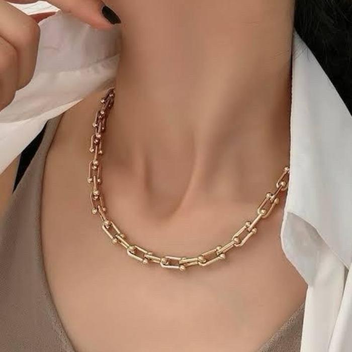 T Hardware Chain Necklace 700/750 Gold/Kalung Emas Chain T-Diamond Jewelry -  394KMS1430LS-HT