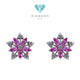 Flower Diamond Earring 18K / Diamond Jewelry 33BCKV24500WP-HT