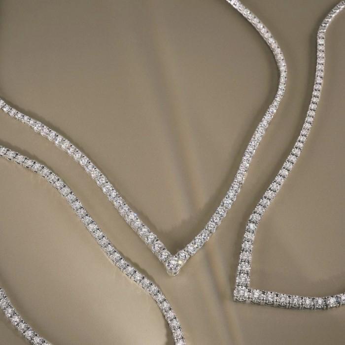 V Tennis eternity necklace Diamond -Diamond Jewelry