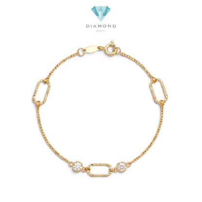 Gold Paperclip Bracelet 16K / Gelang Emas Paperclip 16K / Diamond Jewelry / 492GMS156LS