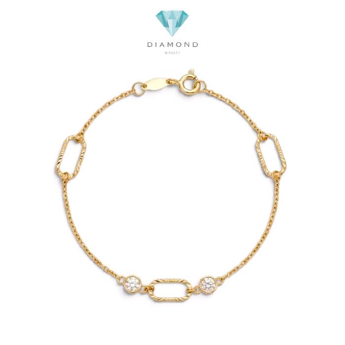 Gold Paperclip Bracelet 16K / Gelang Emas Paperclip 16K / Diamond Jewelry / 492GMS156LS