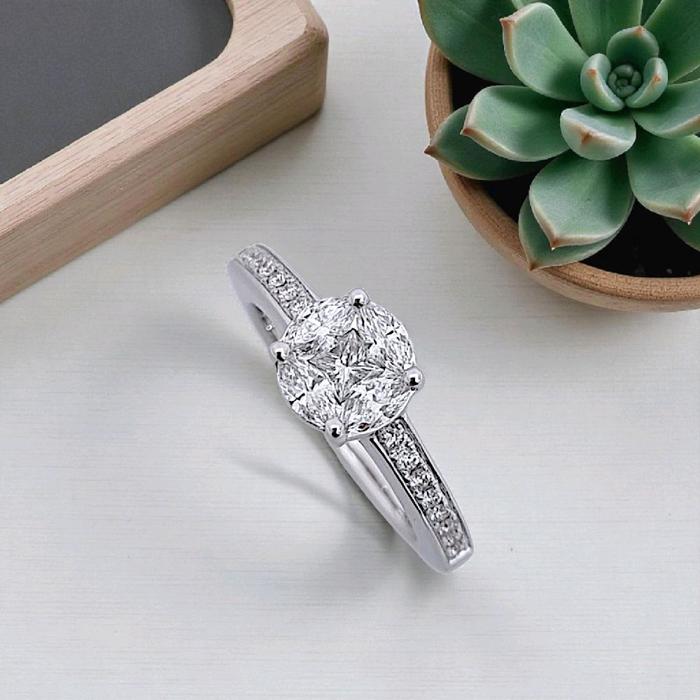 Esperansa Diamond Ring 18K / Cincin Berlian Esperansa 18K / Diamond Jewelry 377CB1030ANANLS-HT