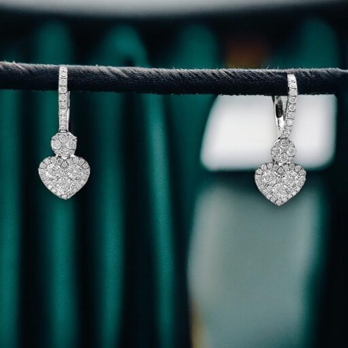 Heart Tristy Diamond Earring 18k-Diamond Jewelry