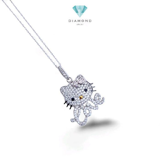 White Gold Hello Kitty Pendants 18K / Liontin Emas Putih Hello Kitty 18K / Diamond Jewelry / 200LMSWP4