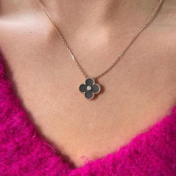 Holiday grey/yellow vca necklace 18k gold-Diamond Jewelry