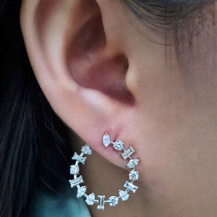 Hoop Diamond Earrings / Diamond Jewelry