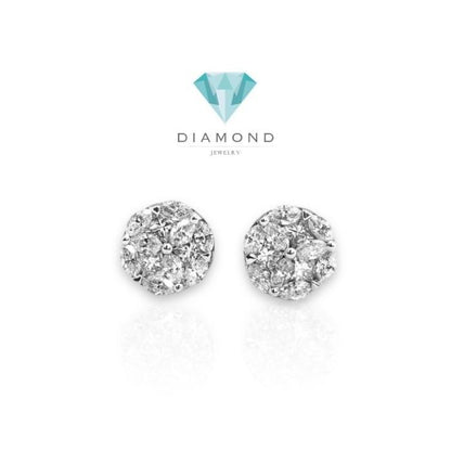 Flower Round esperansa diamond earring/anting berlian bunga espera-18k-Diamond Jewelry