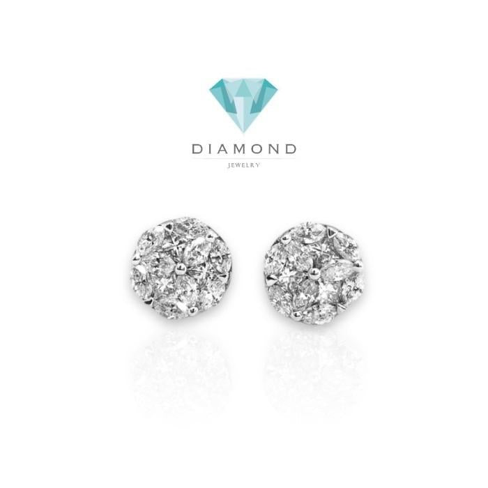 Flower Round esperansa diamond earring/anting berlian bunga espera-18k-Diamond Jewelry