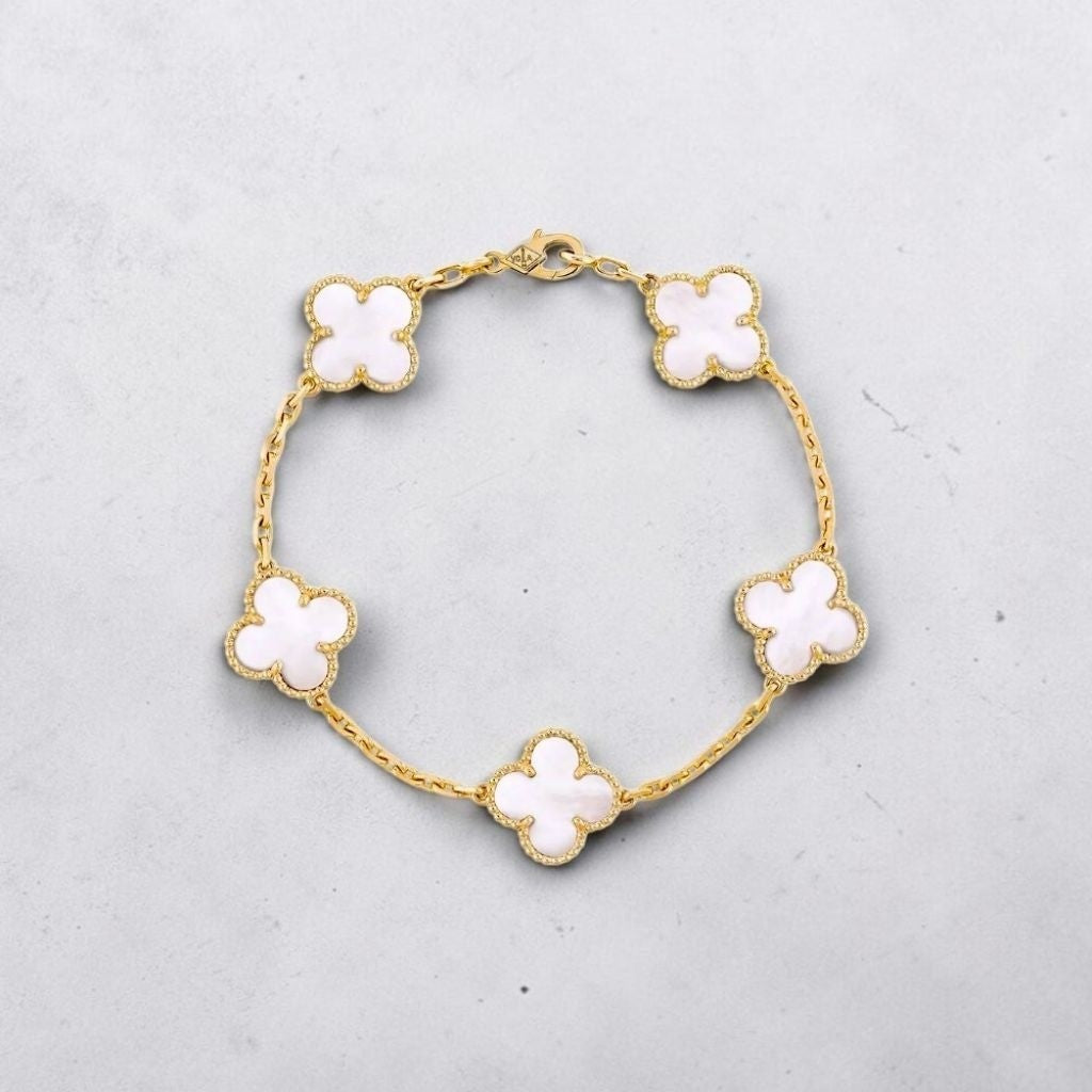 MOP Clover Alhambra Bracelet 18K / Gelang MOP Bunga 18K / Diamond Jewelry / RB1100