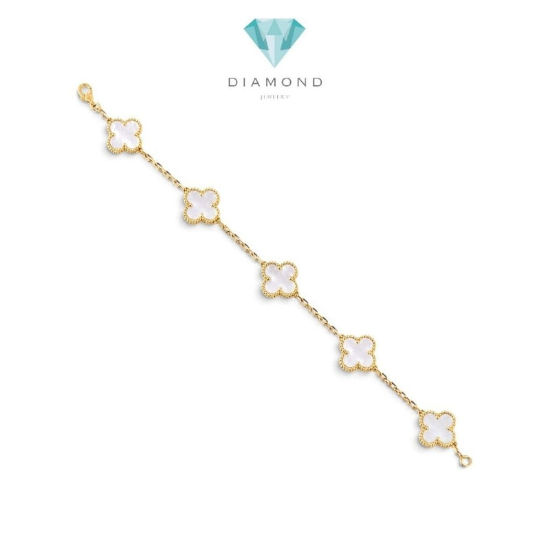 MOP Clover Alhambra Bracelet 18K / Gelang MOP Bunga 18K / Diamond Jewelry / RB1100
