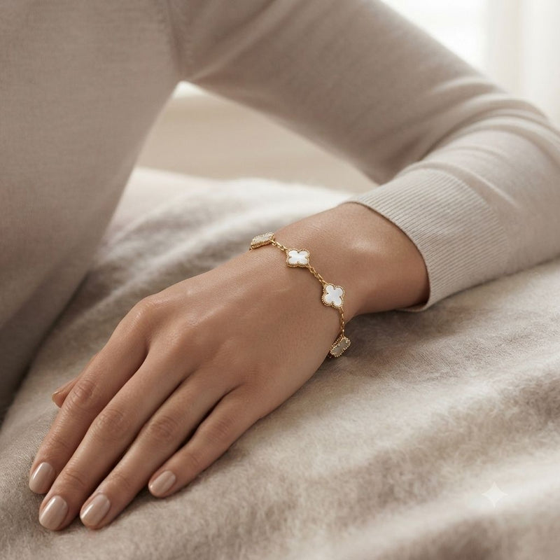 MOP Clover Alhambra Bracelet 18K / Gelang MOP Bunga 18K / Diamond Jewelry / RB1100