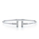 Double T Diamond Bangle white gold 18 K/ T diamond bangle 18k/ T Bangle Gold bracelet-HT-464GBD5000LS/430GBD4200LS/463GBD4200LS