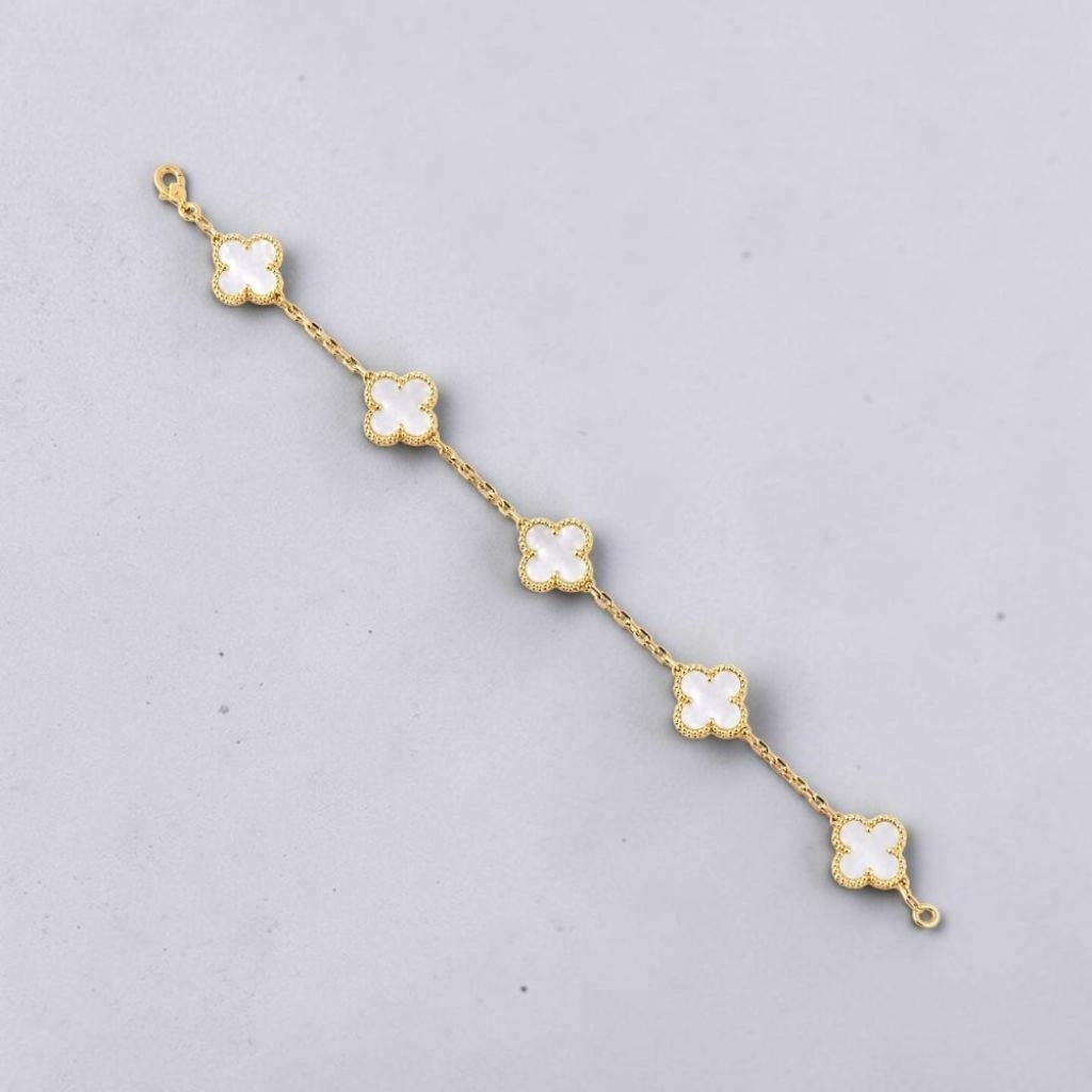 MOP Clover Alhambra Bracelet 18K / Gelang MOP Bunga 18K / Diamond Jewelry / RB1100
